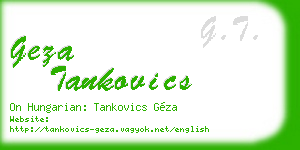 geza tankovics business card