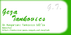 geza tankovics business card